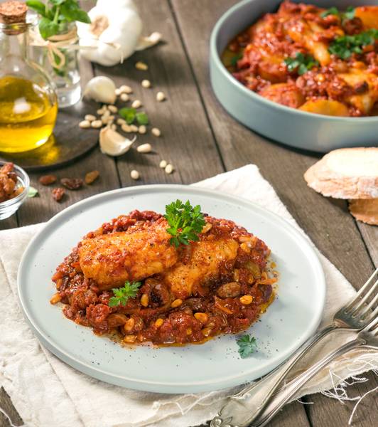 Stockfisch in Tomatensauce auf römische Art